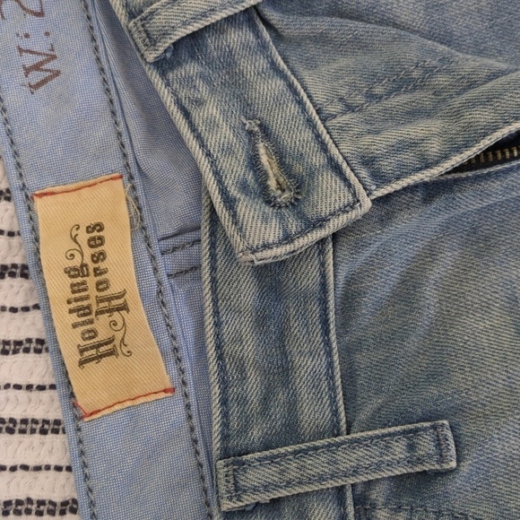 Anthropology Holding Horses boyfriend gable patches cotton distressed jeans - Picture 9 of 11